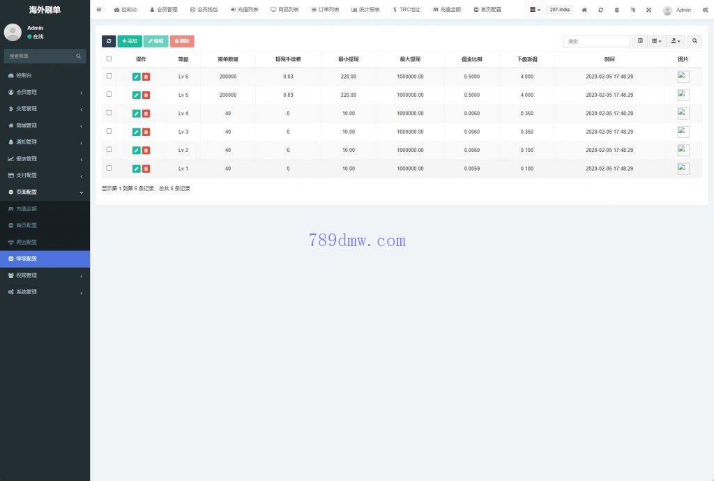 全新多国语言 tiktok抢单系统 任务快杀盘 刷单代码 前端Vue 后端thinkphp