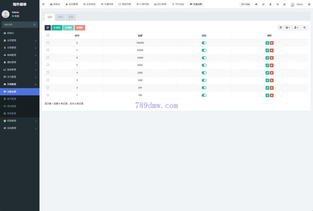 全新多国语言 tiktok抢单系统 任务快杀盘 刷单代码 前端Vue 后端thinkphp